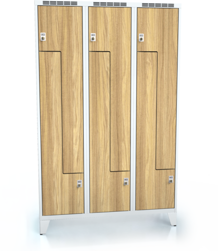 Cloakroom locker Z-shaped doors ALDERA with feet 1920 x 1200 x 500